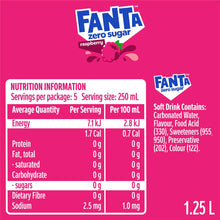 Fanta Raspberry Zero Sugar Soft Drink Bottles 1.25l