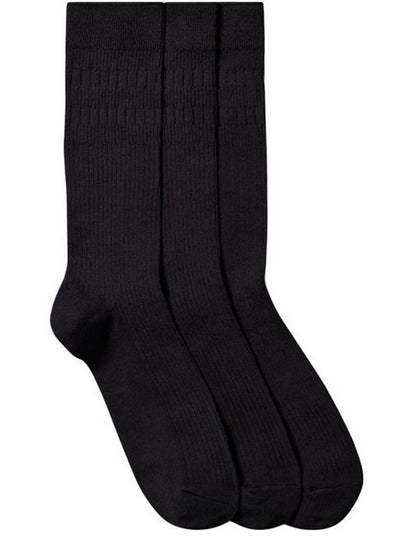 Non Binding Cotton Socks Pack Of 3 in Black
