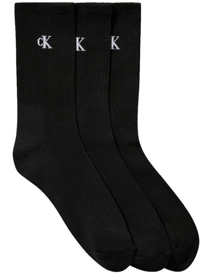Logo Sports Crew Socks Pack Of 3 in Black
