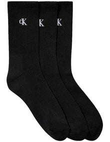 Logo Sports Crew Socks 3 Pack in Black