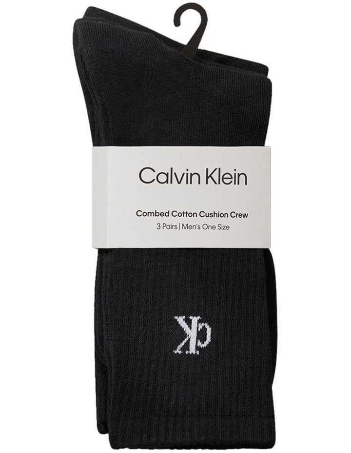 Logo Sports Crew Socks Pack Of 3 in Black