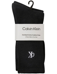 Logo Sports Crew Socks Pack Of 3 in Black