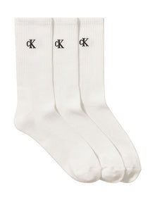 Logo Sports Crew Socks Pack Of 3 in White