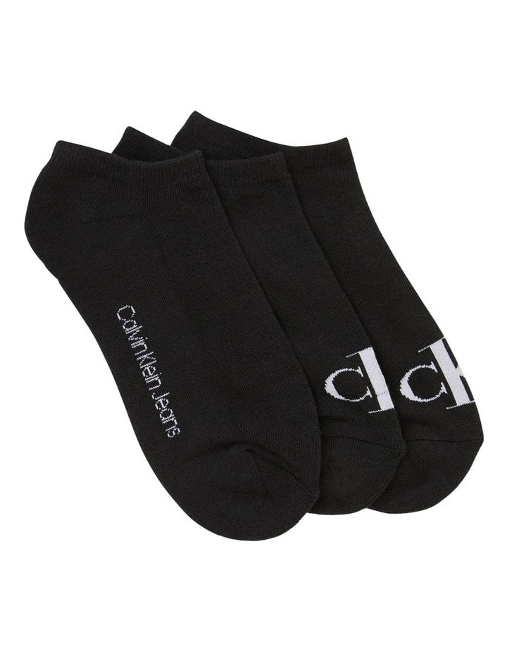 Logo Sports Lowcut Liner Socks 3 Pack in Black