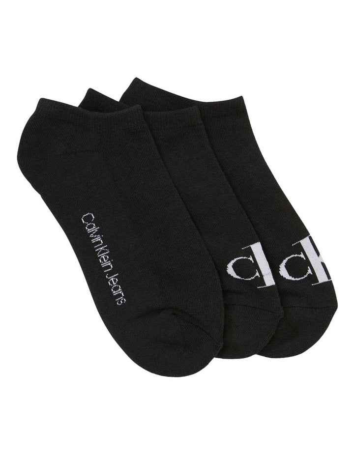 Logo Sports Lowcut Liner Socks 3 Pack in Black