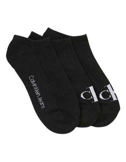 Logo Sports Lowcut Liner Socks 3 Pack in Black