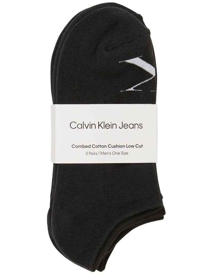 Logo Sports Lowcut Liner Socks 3 Pack in Black