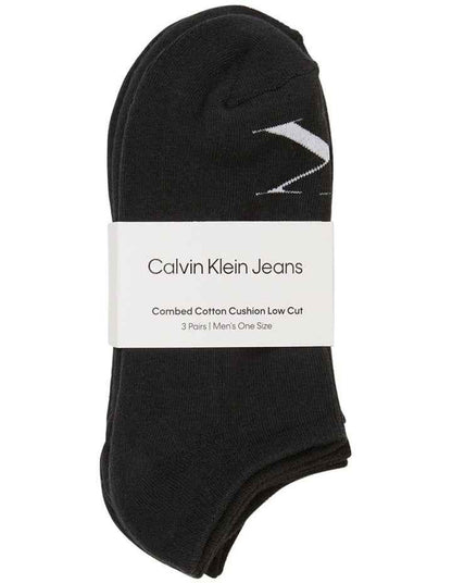 Logo Sports Lowcut Liner Socks 3 Pack in Black