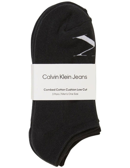 Logo Sports Lowcut Liner Socks 3 Pack in Black