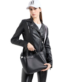 Wave Medium Tote Bag in Black