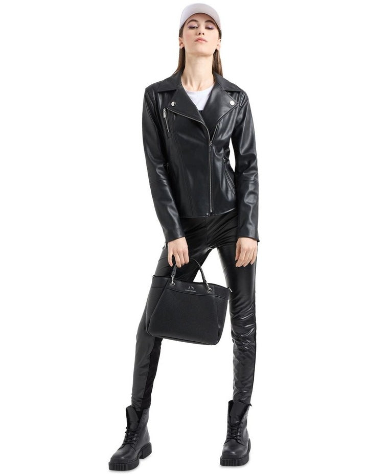 Wave Medium Tote Bag in Black