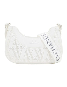 Wave Perforated Crossbody Bag in White