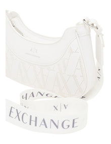 Wave Perforated Crossbody Bag in White