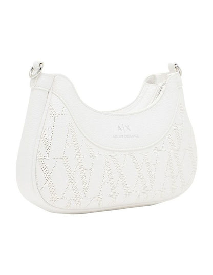 Wave Perforated Crossbody Bag in White