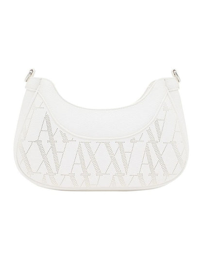 Wave Perforated Crossbody Bag in White