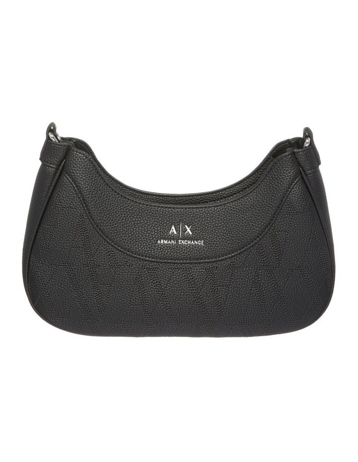 Wave Perforated Crossbody Bag in Black