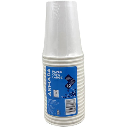 Armada Paper Cups Large 20 Pack