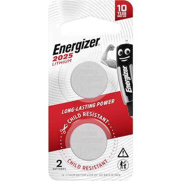 Energizer 2025 CR2025 Lithium Coin Battery 2 pack