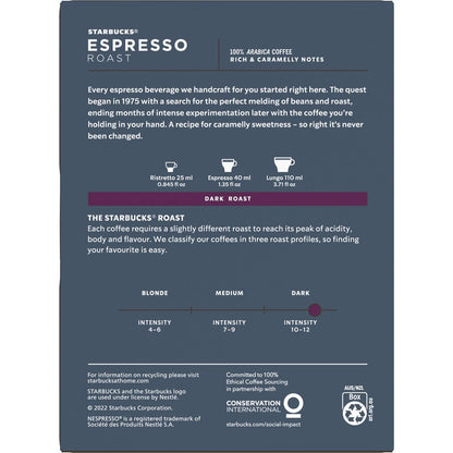 Starbucks by Nespresso Espresso Roast Coffee Pods 36 Pack