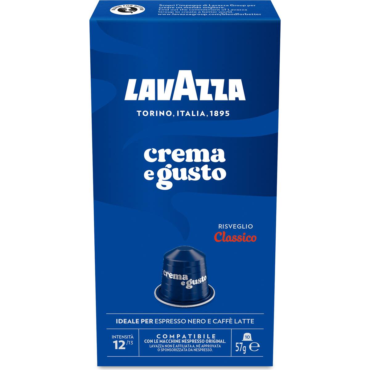 Lavazza Crema e Gusto Nespresso Compatible Coffee Pods 10 Pack