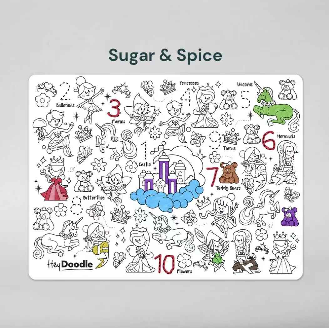 Hey Doodle 123 Sugar and Spice Art and craft for kids Travel Toys Unicorn Toys Best Seller Fairy Unicorn and Castle Theme Most Loved in Store 3yrs+