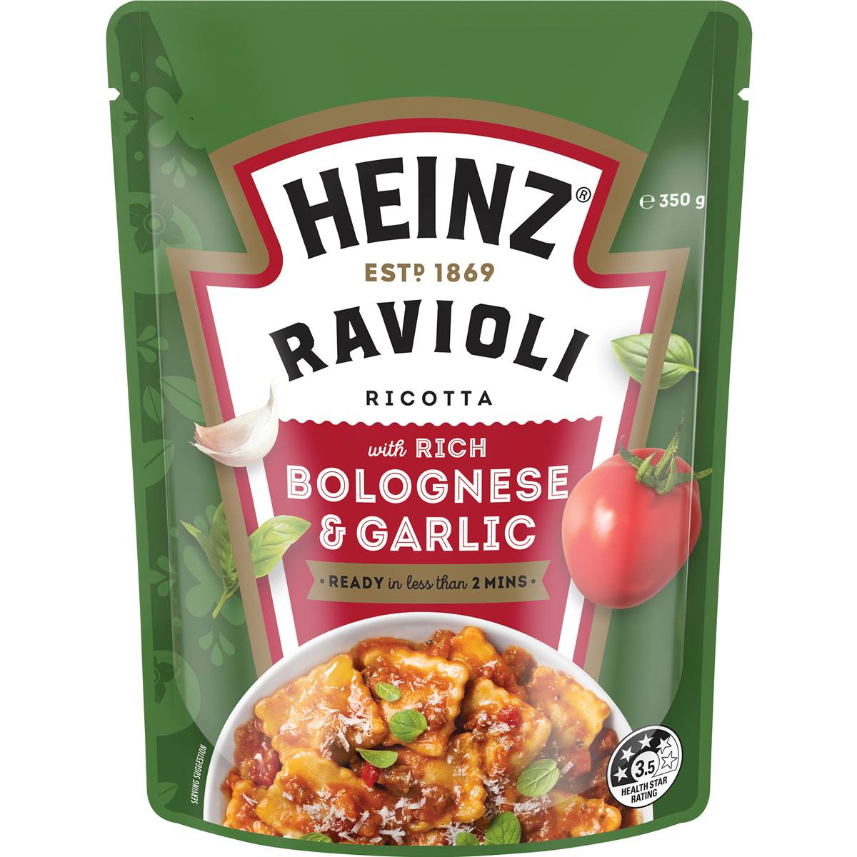 Heinz Ravioli Ricotta With Rich Bolognese & Garlic 350g