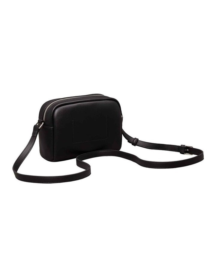 Sculpted Camera Crossbody Bag in Black