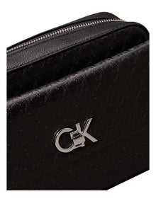 Camera With Pocket Crossbody Bag in Black