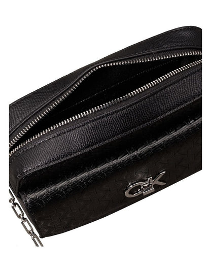 Camera With Pocket Crossbody Bag in Black