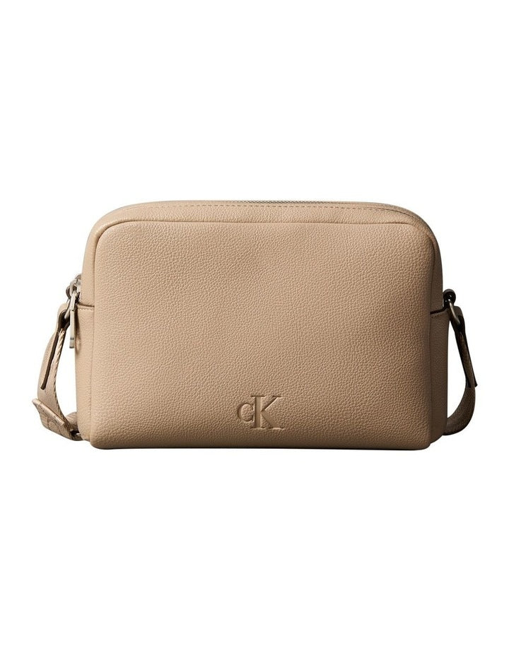 Ultralight Double Zip Crossbody Bag in Taupe