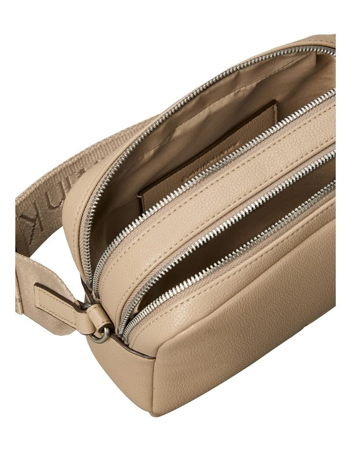 Ultralight Double Zip Crossbody Bag in Taupe