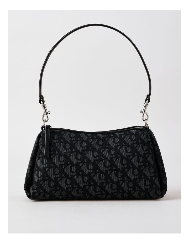 Drop Monogram Crossbody Bag in Black