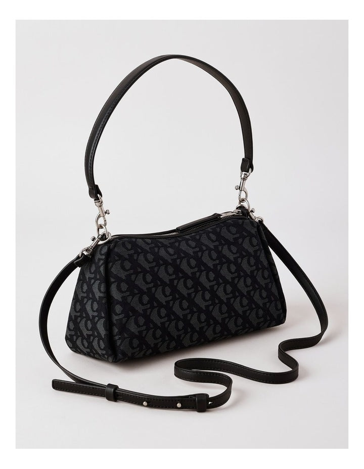 Drop Monogram Crossbody Bag in Black