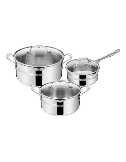 Cook Smart Induction Pot Set + Lids 3 Piece in Stainless Steel