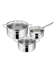 Cook Smart Induction Pot Set &#43; Lids 3 Piece in Stainless Steel