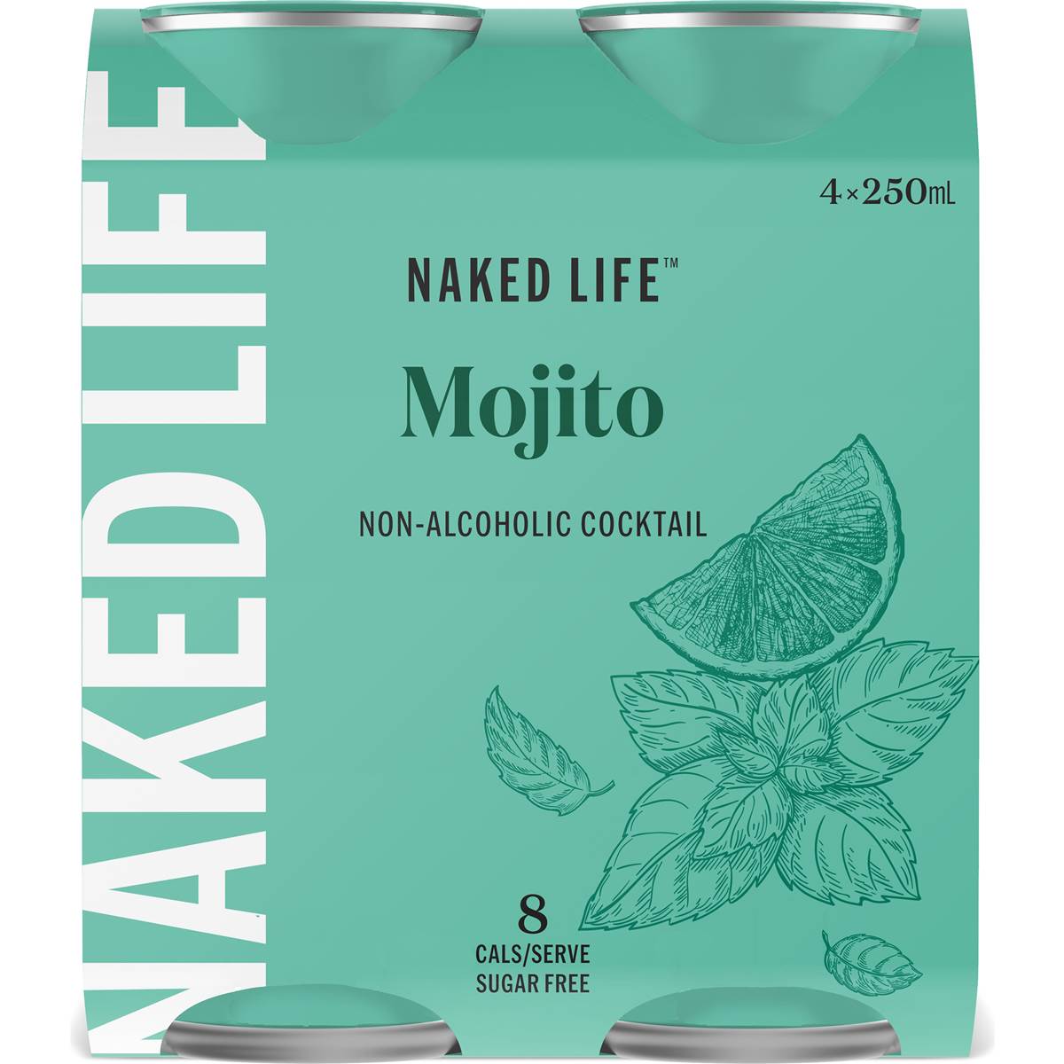 Naked Life Mojito Non-Alcoholic Cocktail Cans 250ml x4 Pack