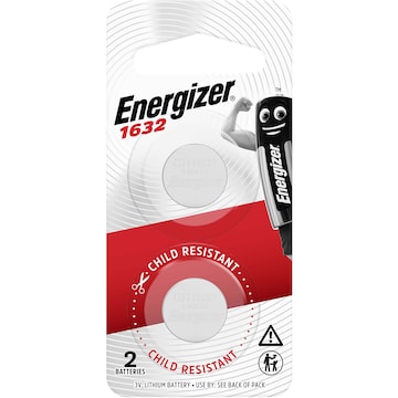 Energizer 1632 CR1632 Lithium Coin Battery 2 pack