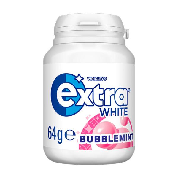 EXTRA WHITE BUBBLEMINT SUGAR FREE CHEWING GUM BOTTLE 64G