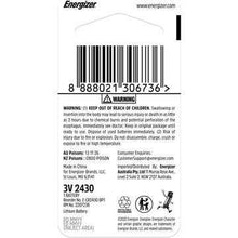 Energizer 2430 CR2430 Lithium Coin Battery each