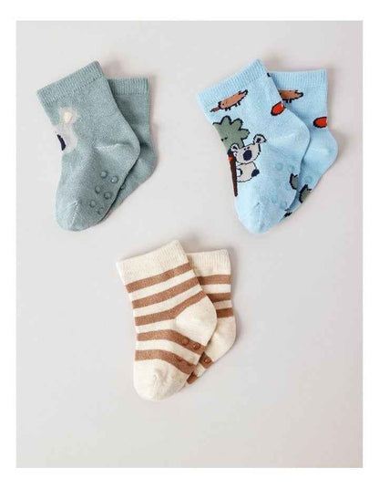 3 Pack Koala Socks Newborn in Green