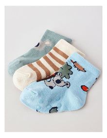3 Pack Koala Socks Newborn in Green