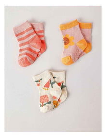3 Pack Daisy Socks Newborn in Pink