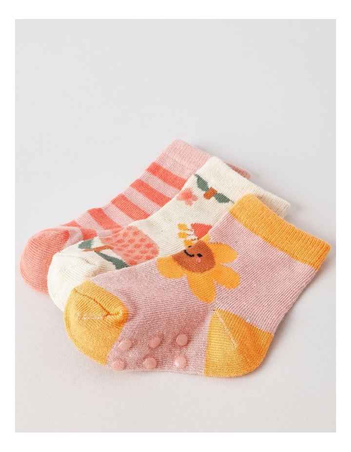 3 Pack Daisy Socks Newborn in Pink