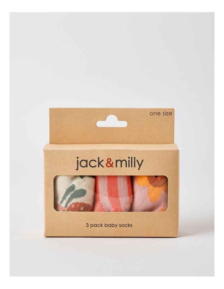 3 Pack Daisy Socks Newborn in Pink