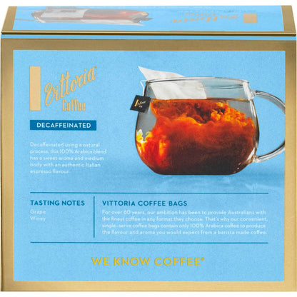 Vittoria Coffee Decaffeinated Coffee Bags 20 Pack
