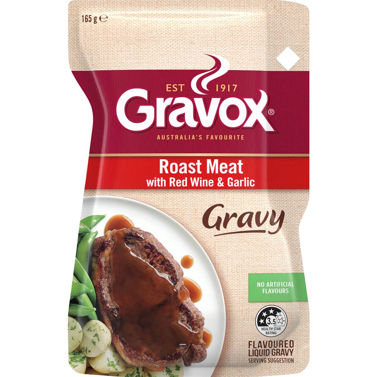 Gravox Roast Meat With Red Wine & Garlic Liquid Gravy Pouch 165g