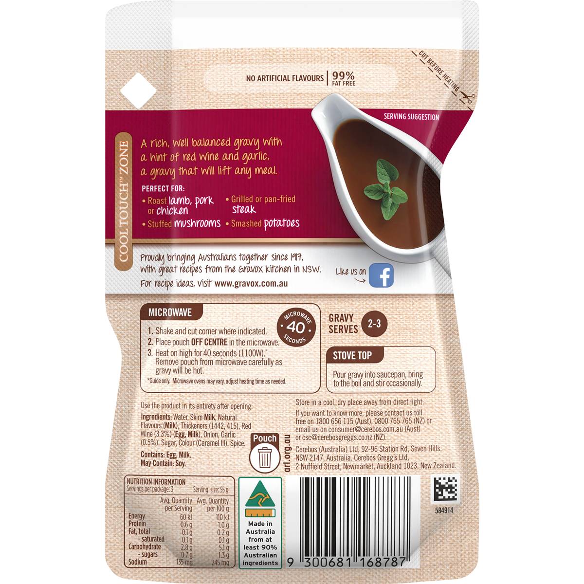 Gravox Roast Meat With Red Wine & Garlic Liquid Gravy Pouch 165g