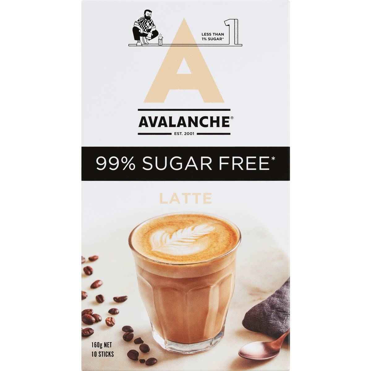 Avalanche 99% Sugar Free Latte 10 Pack
