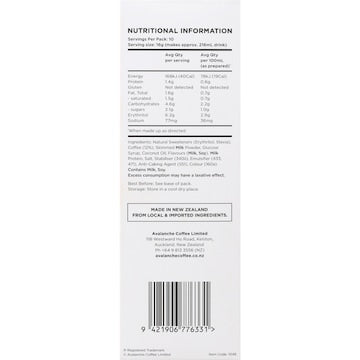 Avalanche 99% Sugar Free Latte 10 pack