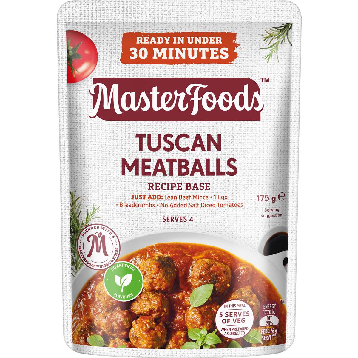 MasterFoods Tuscan Meatballs Recipe Base 175g